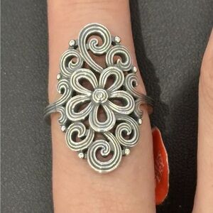RETIRED- James Avery Silver FULL BLOOM TRACERY Ring SIZE 9